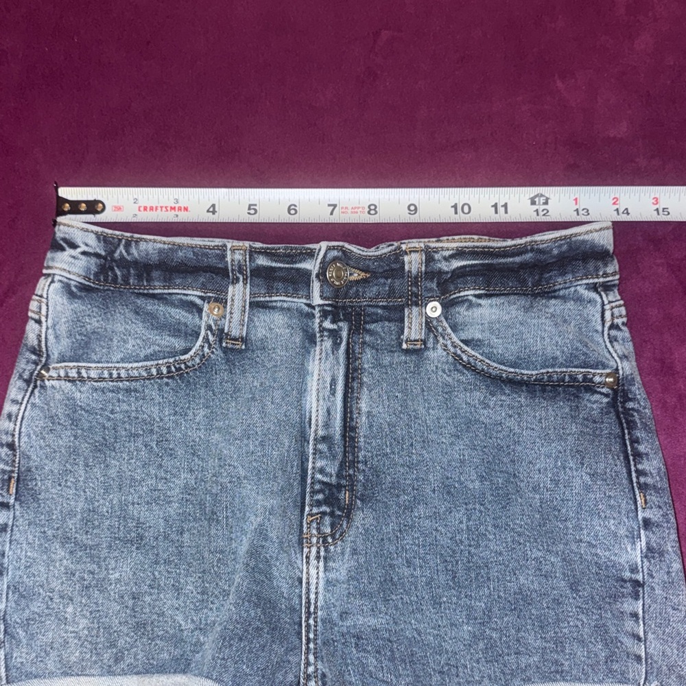 Wild Fable Classic Blue Jean Shorts Highest Rise Dark Denim Rollup Cuff Womens 6 - Picture 6 of 10